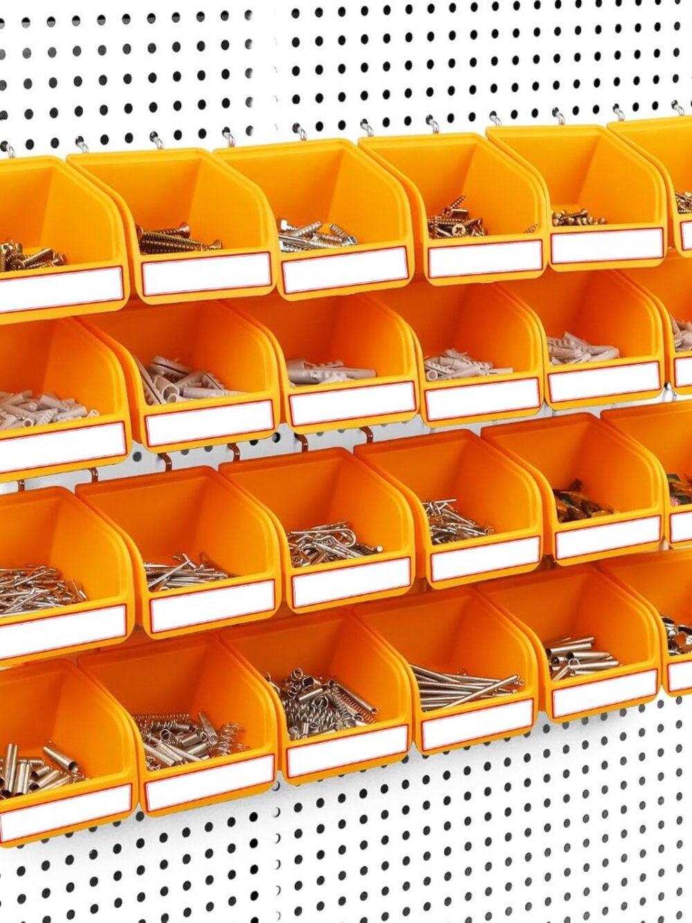 Pegboard Bins Organizer Set 24-Pack - Durable Storage Tray for Screws, Nuts, Bol